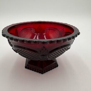 Elegant Red Glass Avon Bowl